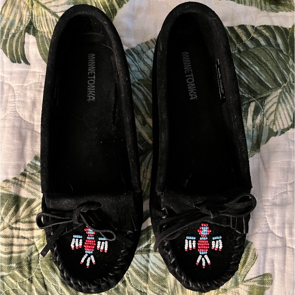 Minnetonka Thunderbird beaded suede Moccasins 9